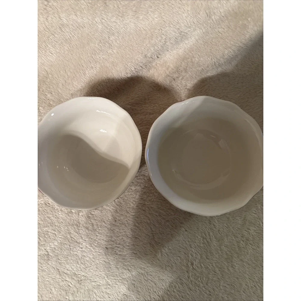 222 Fifth Gabrielle Red Cereal & Soup Bowls 5-3/4 Inches Set of 2